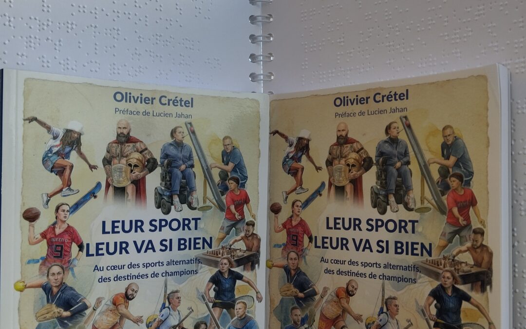 Couverture du livre Leur Sport Leur Va Si Bien adossé à un livre en braille